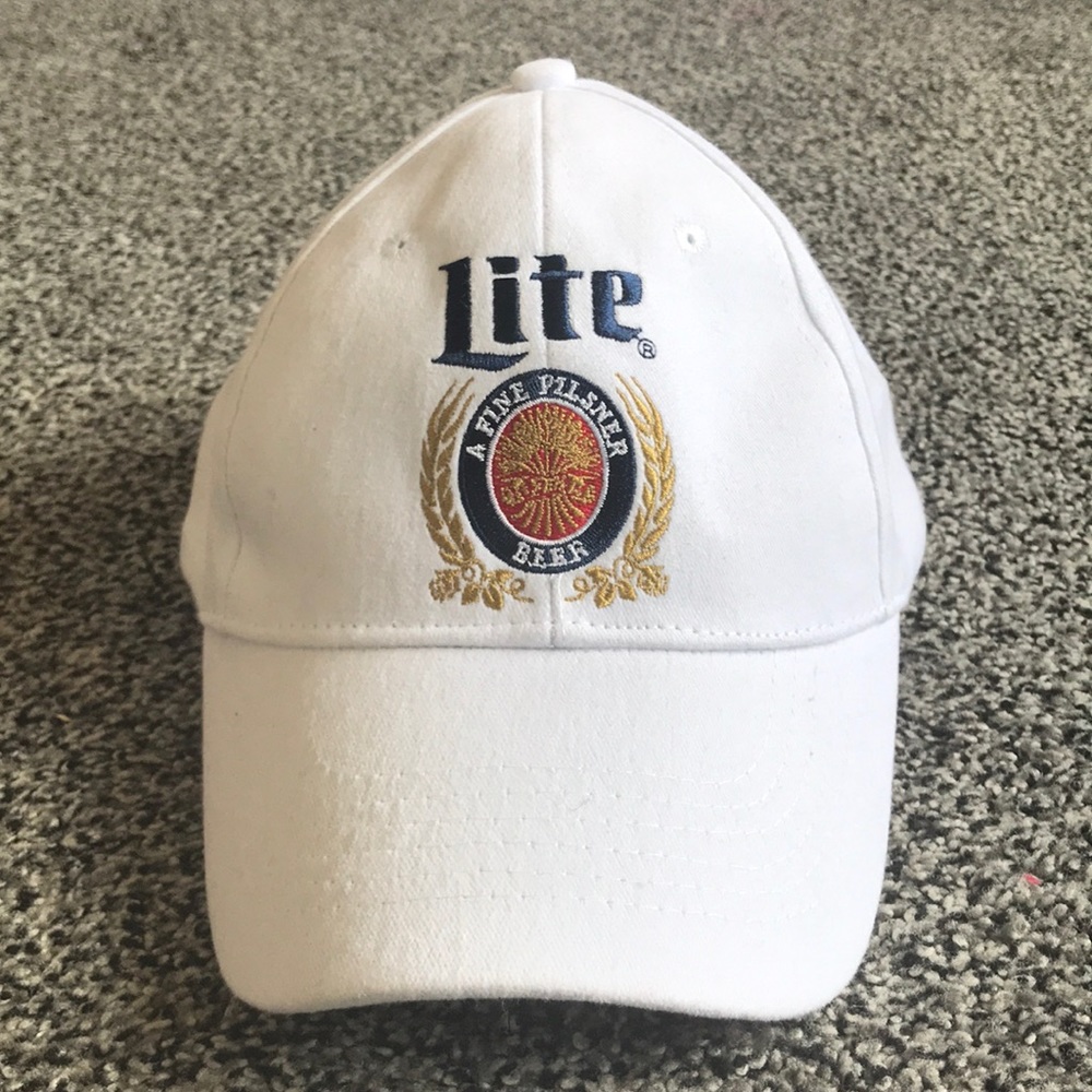 NWOT White Miller Lite Logo Baseball Cap Hat